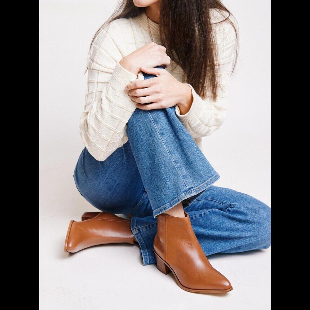 Anthropologie Able Nikki Brown Ankle Boots New - Picture 2 of 12